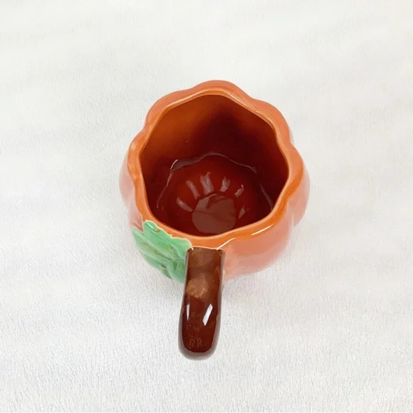 3D Large Orange Pumpkin Coffee Mug 16.5 Oz Fall Harvest Thanksgiving Farmhouse - Picture 5 of 6